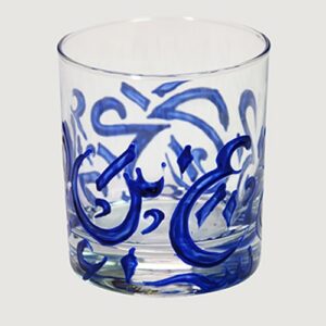 verre a eau calligraphie en bleu